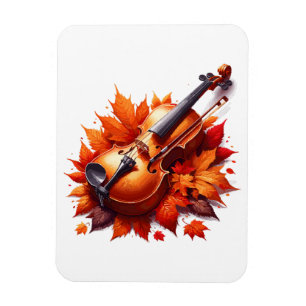 Ímã Violino na cama de folhas