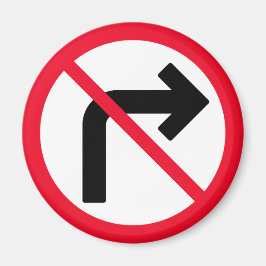 Imã Vire à Direita Proibida | Sinal de círculo vermelh