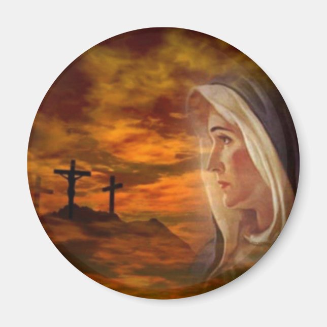 Imã Virgem Abençoada Mary Calvary (Frente)