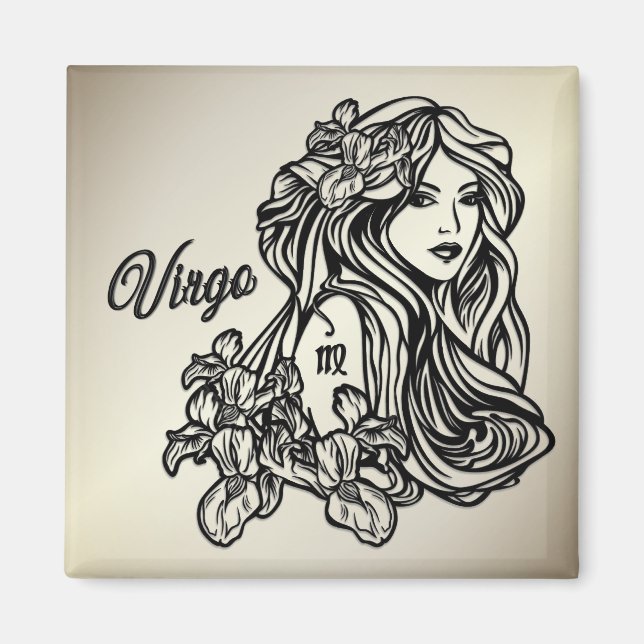 Imã Virgem Zodíaco Dourado (Frente)