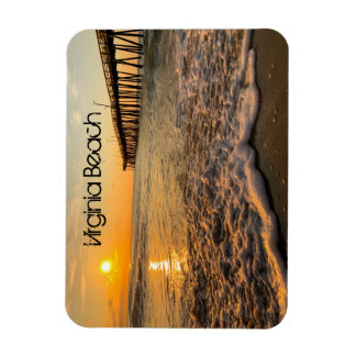 Ímã Virginia Beach Sunrise no Pier de Pesca