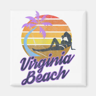 Imã Virginia Beach USA Retro Surf Backpacking América