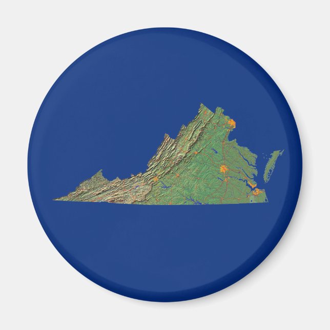 Imã Virginia Map Magnet (Frente)