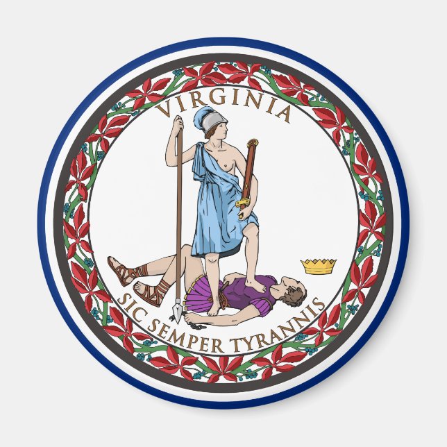 Imã Virginia State Seal, a bandeira estadual da Virgín (Frente)