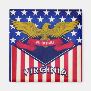 Imã Virginia USA Flag