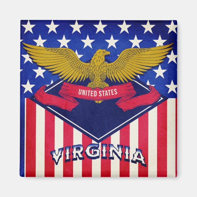 Imã Virginia USA Flag (Frente)
