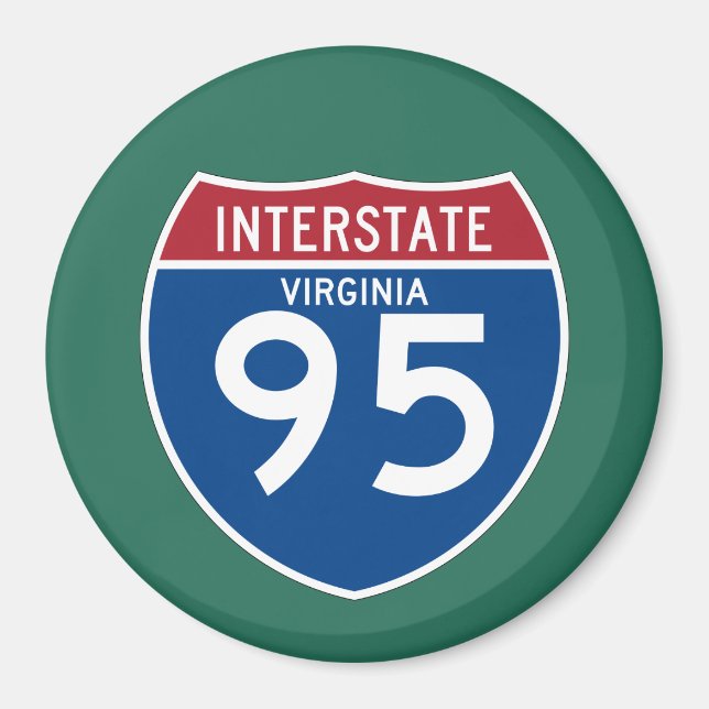 Imã Virginia VA I- 95 Interstate Highway Shield - (Frente)