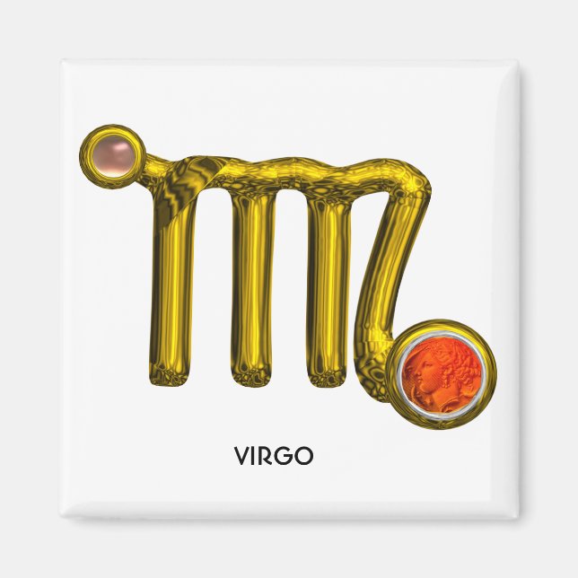 IMÃ VÍRGO/JÚRI DO AGATO DE LARANJA DOURADO ZODIAC SINA (Frente)