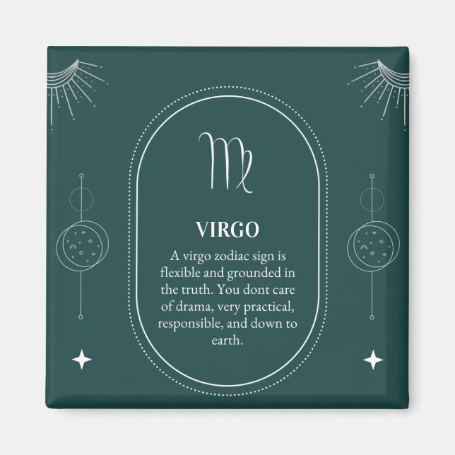Imã Virgo personalize o nome 12 dos sinais do Zodiac (Frente)