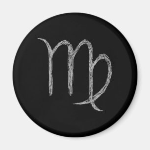 Imã Virgo. Sinal de Astrologia Zodiac.Preto.