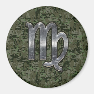 Imã Virgo Zodiac - Sinal na Camo Digital Verde