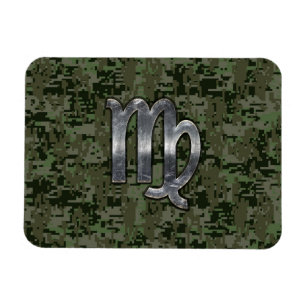 Ímã Virgo Zodiac - Sinal na Camo Digital Verde