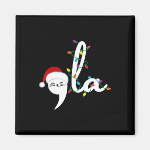 Imã Vírgula La 2024 Engraçado Natal Lady Cat Xmas