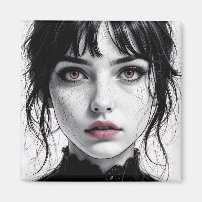 Imã Visage de porcelaine regard d'âme fêlée.  (Frente)