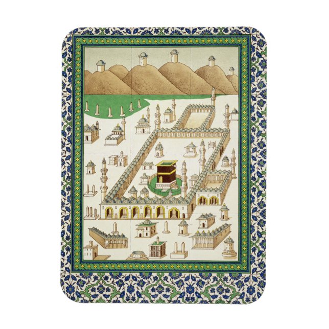 Ímã Visão Esquemática de Meca, mostrando o Qua'bah, de (Vertical)