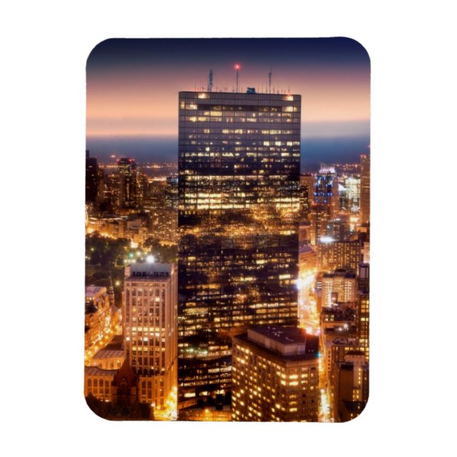 Ímã Visão geral de Boston à noite (Vertical)