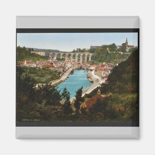 Imã Visão geral, Dinan, França vintage Photochrom