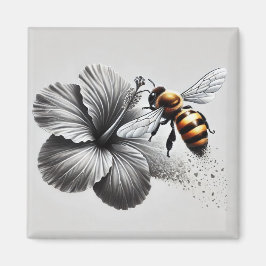 Imã Visão macro detalhada de uma abelha de mel