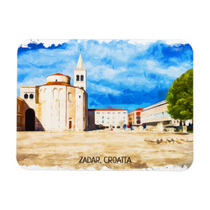 Ímã Visão Panorama da Aquarela de Zadar Croácia