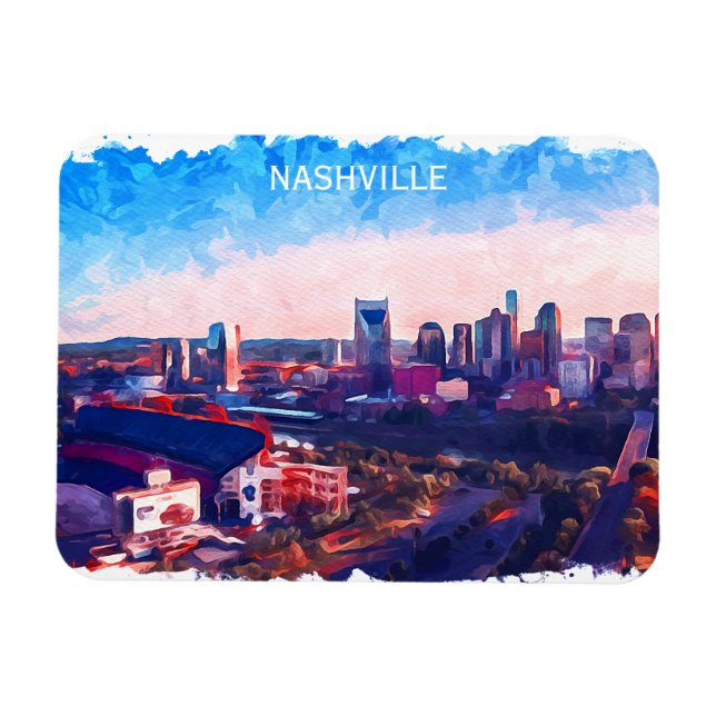 Ímã Visão Panorama de Nashville Tennessee (Horizontal)