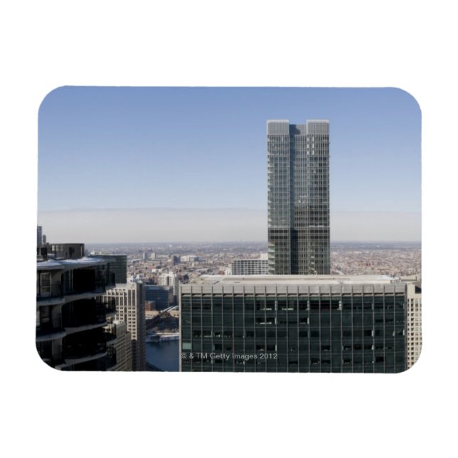 Ímã Visão panorâmica aérea ampla de Chicago, com (Horizontal)