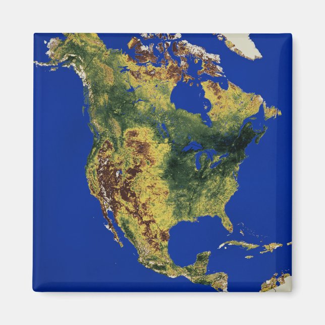 Imã Visão Topográfica da América do Norte e Central (Frente)