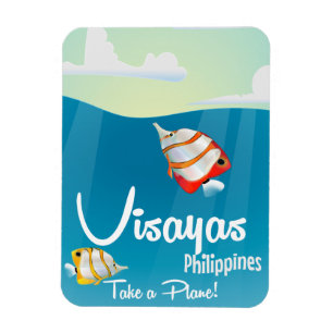 Ímã Visayas, Filipinas cartaz de viagem de desenho ani