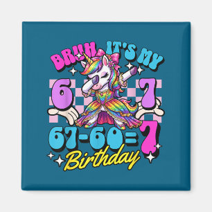 Imã Vish 67-60=7 aniversário de 7 anos unicórnio menin