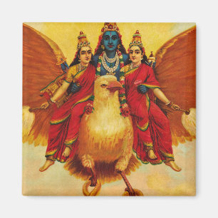 Imã Vishnu, Garuda, Vahana por Raja Ravi Varma