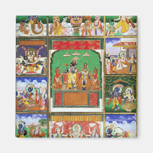 Imã Vishnu no centro de seus dez avatars, Jaipur, R