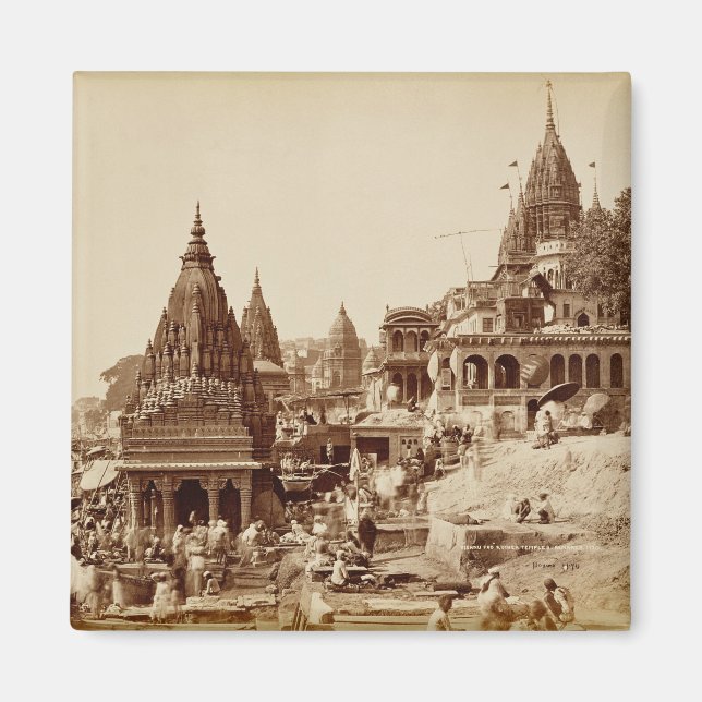 Imã Vishnu Pud e Outros Templos, Benares (foto sepia) (Frente)