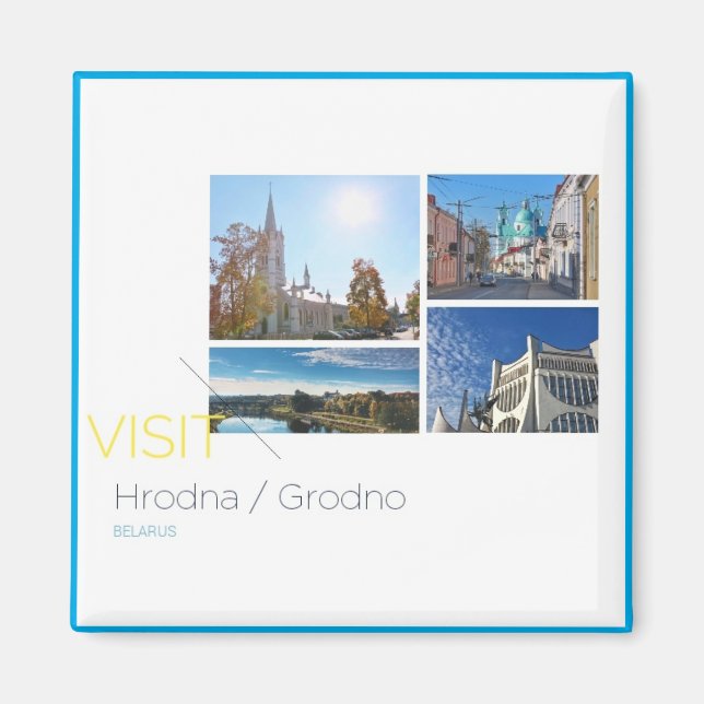 Imã Visite Grodno Belarus Ver O Viagem Magnet (Frente)