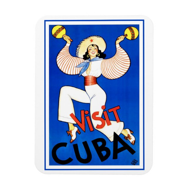 Ímã Visite Havana, Cuba, Cartaz de Viagem Vintage Mara (Vertical)