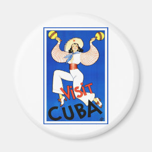 Imã Visite Havana, Cuba, Poster Viagens vintage Maraca