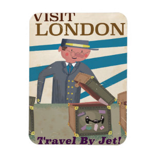 Ímã Visite London viagens vintage