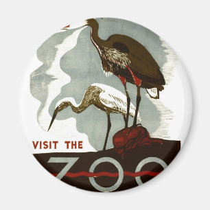 Imã Visite o jardim zoológico - o poster de WPA -