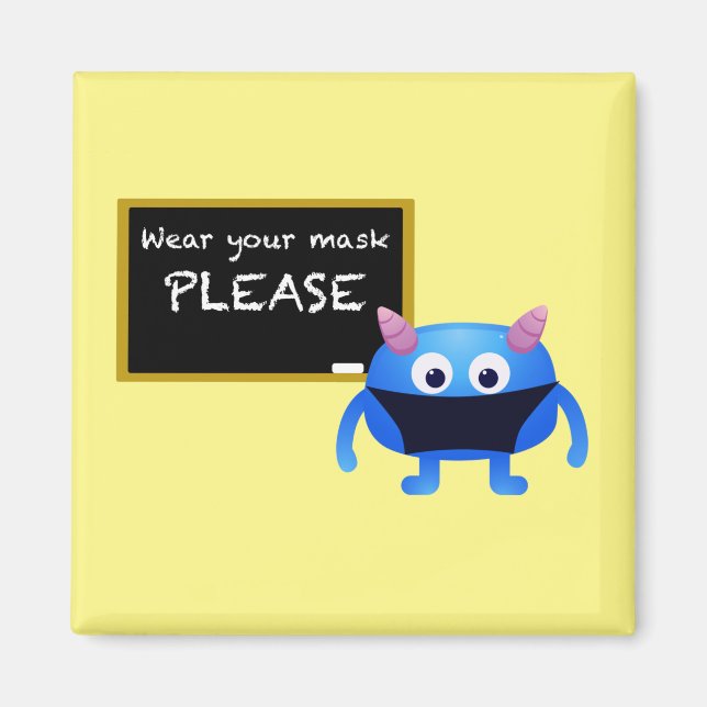 Imã Vista a sua máscara, por favor monstro com o quadr (Frente)