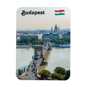 Ímã Vista aérea da Cadeia Bridge - Budapeste