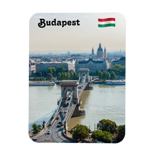 Ímã Vista aérea da Cadeia Bridge - Budapeste (Vertical)