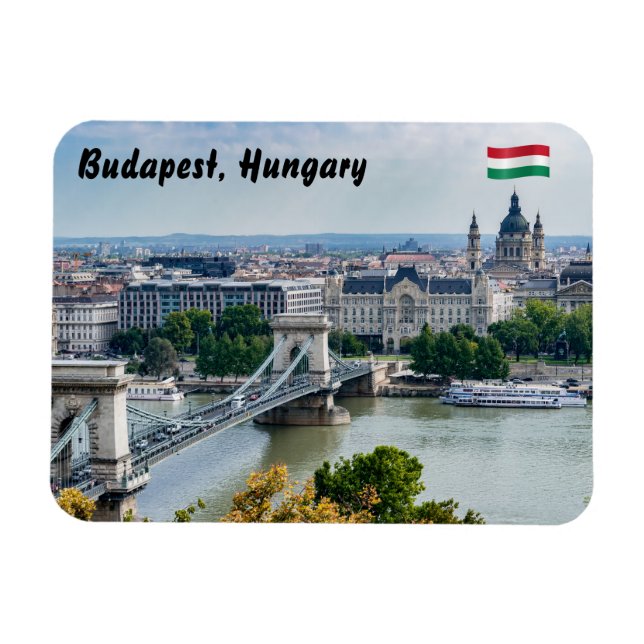 Ímã Vista aérea da Cadeia Bridge em Budapeste, Hungria (Horizontal)