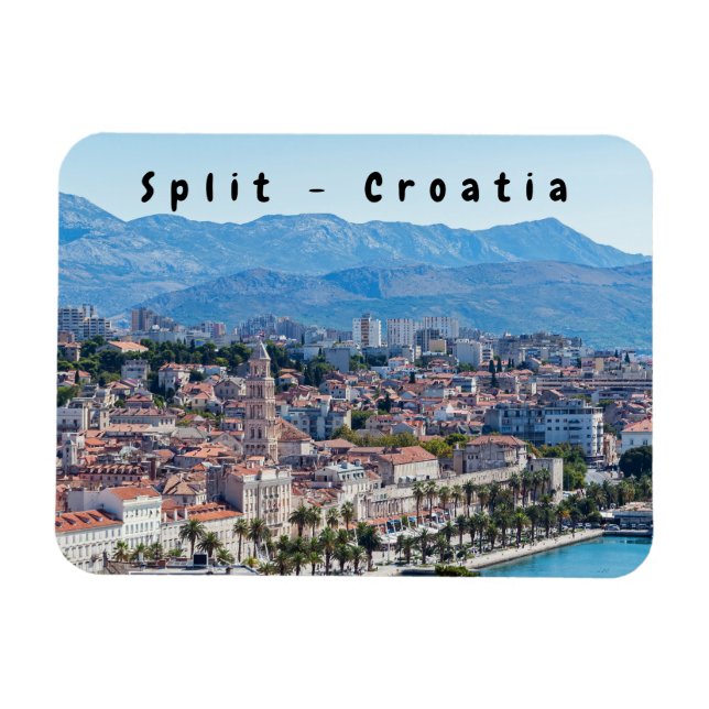 Ímã Vista aérea da frente marítima da cidade de Split, (Horizontal)