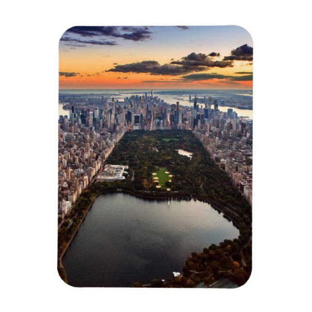 Ímã Vista aérea do Central Park ao pôr do sol (Vertical)