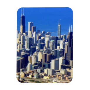 Ímã Vista aérea do centro de Chicago com lago