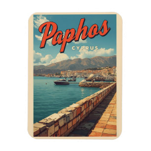 Ímã Vista da água de Pafos, presentes de lembrança de