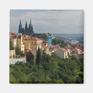 Imã Vista da Catedral de São Vito, Praga, República Tc