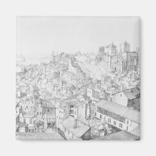 Imã Vista da cidade de Avignon e de seus arredores