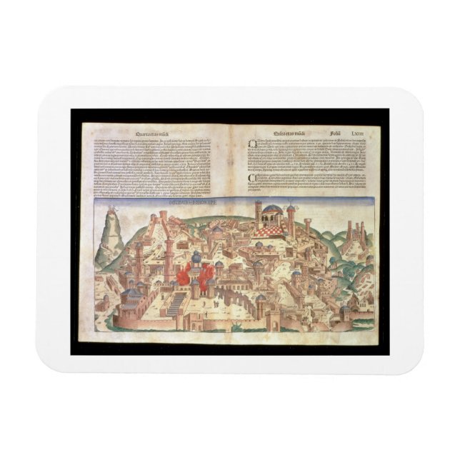 Ímã Vista da cidade de Jerusalém, de Nuremberga (Horizontal)