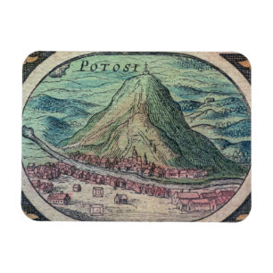 Ímã Vista da cidade de Potosi, Bolívia, com seu famo