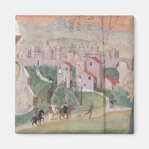 Imã Vista da cidade de Prato, detalhe da crucificaçã