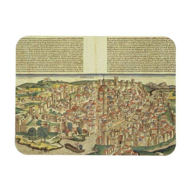 Ímã Vista da cidade murada de Florença, do Nure (Horizontal)